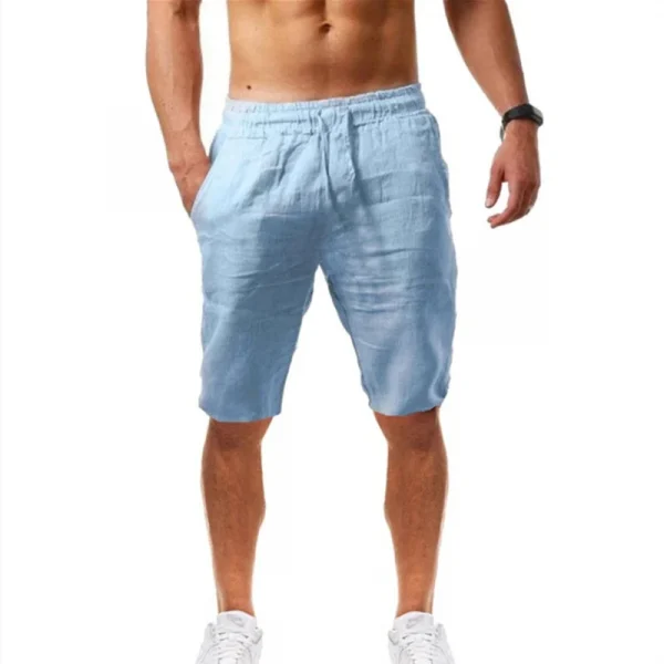 Men's Cotton Linen Casual Pants Male Shorts Pants Breathable