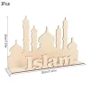 Eid Mubarak Wooden Pendant LED Candles Decor