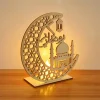 Eid Mubarak Wooden Pendant LED Candles Decor