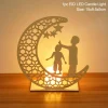 Eid Mubarak Wooden Pendant LED Candles Decor