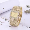 Sleek Crystal Square Dial Ladies Quartz Watch