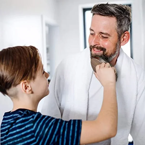 Men's Hair Beard Brush Natural Wood