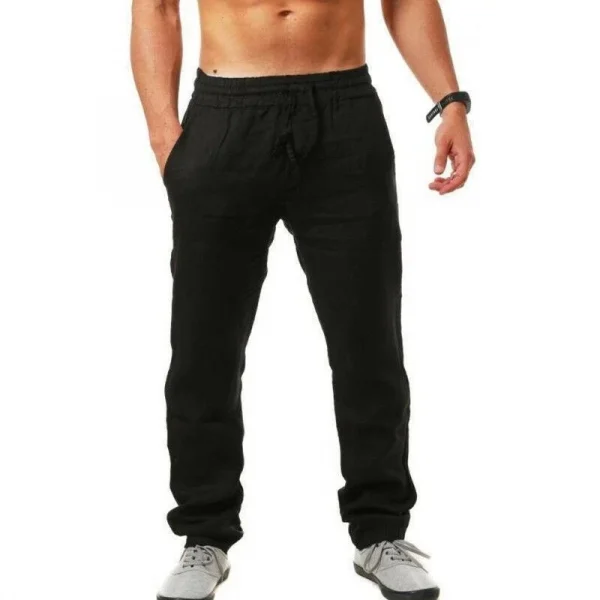 Men's Cotton Linen Casual Pants Male Shorts Pants Breathable