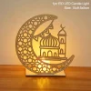 Eid Mubarak Wooden Pendant LED Candles Decor
