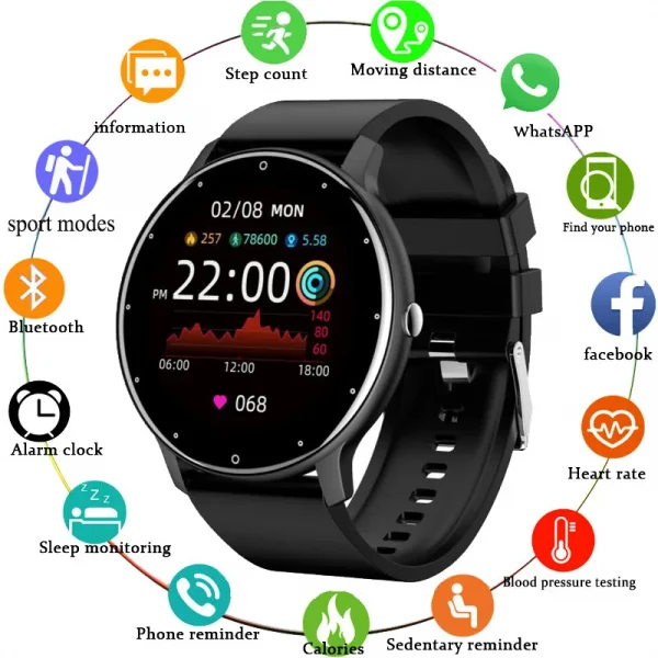 2025 Smartwatch Full Touch Screen Watches Sport Fitness Tracker IP68 Waterproof BT Call Smart Watch for Man Woman Android Phones