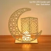 Eid Mubarak Wooden Pendant LED Candles Decor
