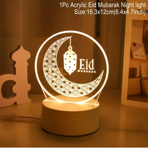 Eid Mubarak Night Light Ramadan Decoration