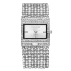 Sleek Crystal Square Dial Ladies Quartz Watch
