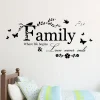 Family Love Never Ends Quote Vinyl Wall Sticker  Home Decor