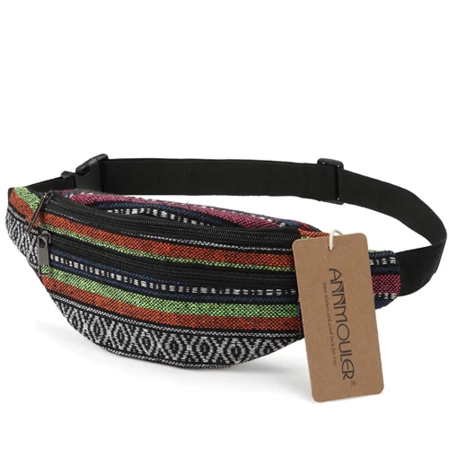 Annmouler New  Fanny Pack 8 Colors Style Waist Bag