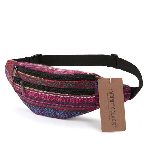 Annmouler New  Fanny Pack 8 Colors Style Waist Bag