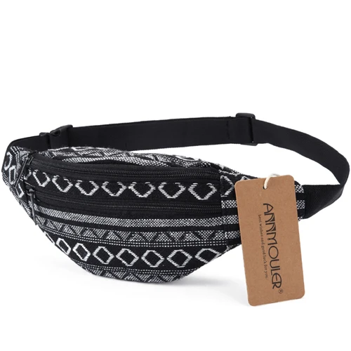 Annmouler New  Fanny Pack 8 Colors Style Waist Bag
