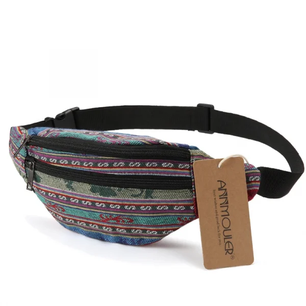 Annmouler New  Fanny Pack 8 Colors Style Waist Bag
