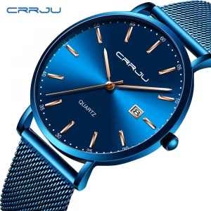 CRRJU Waterproof Slim Stylish Date Quartz Watch