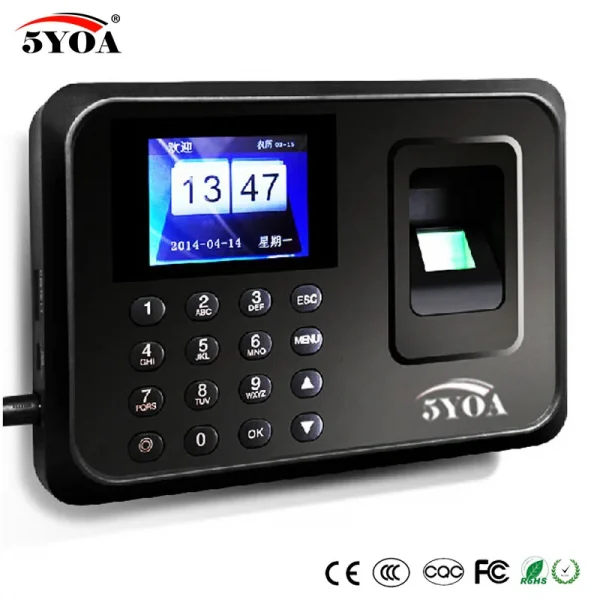 5YOA Biometric Attendance System USB Control Machine Electronic