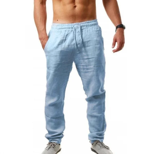 Men's Cotton Linen Casual Pants Male Shorts Pants Breathable