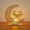 Eid Mubarak Wooden Pendant LED Candles Decor