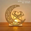 Eid Mubarak Wooden Pendant LED Candles Decor