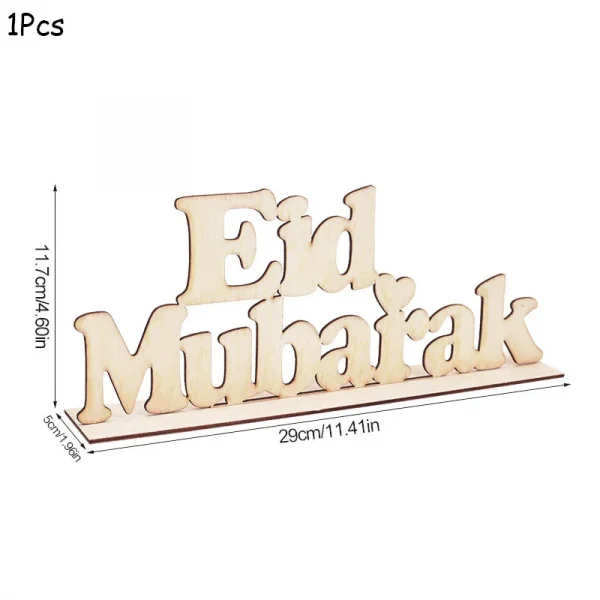 Eid Mubarak Wooden Pendant LED Candles Decor