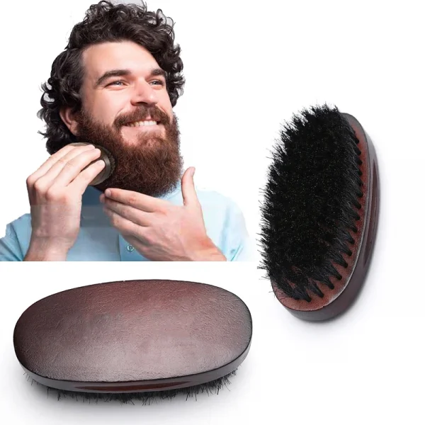 Men's Hair Beard Brush Natural Wood