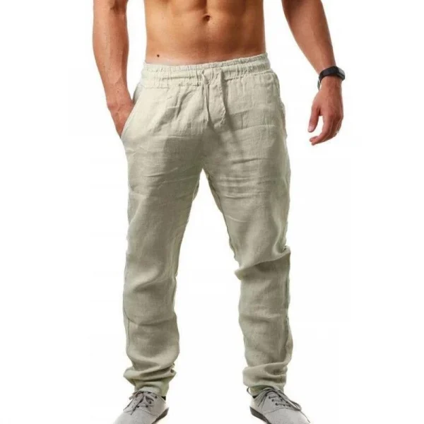 Men's Cotton Linen Casual Pants Male Shorts Pants Breathable
