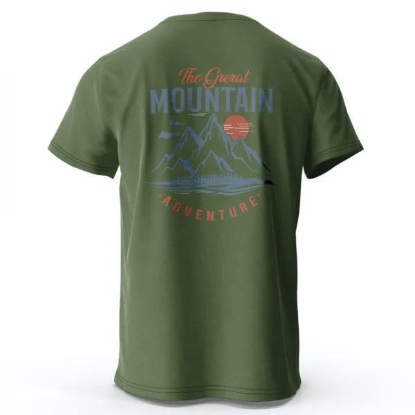 Men's Hiking Outdoor T-Shirt with Double Printed Design