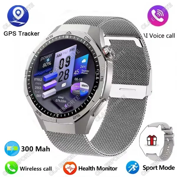 Android iOS Smart Watch Men HD AMOLED Screen GPS