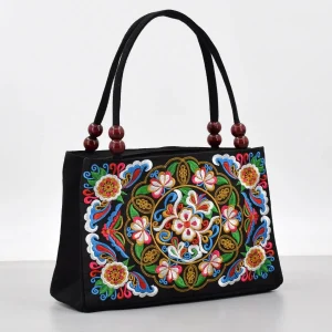 Stylish Floral Embroidered Handbag