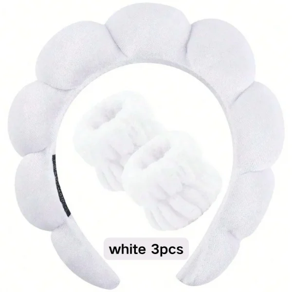 Sponge Spa Headband and Wristband Set