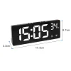 Electronic Clock Voice Control Digital Alarm Clock Temperature Desktop Table Clock Night Mode 12/24H LED Clock Watch Desk
