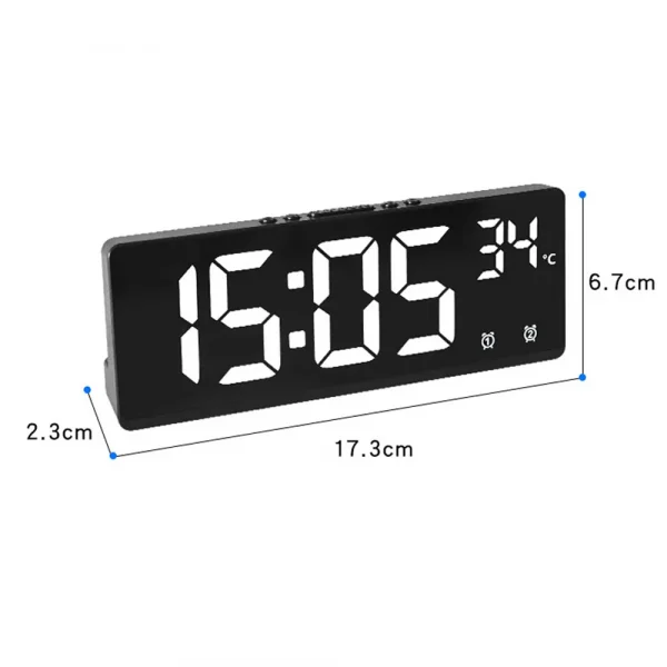 Electronic Clock Voice Control Digital Alarm Clock Temperature Desktop Table Clock Night Mode 12/24H LED Clock Watch Desk