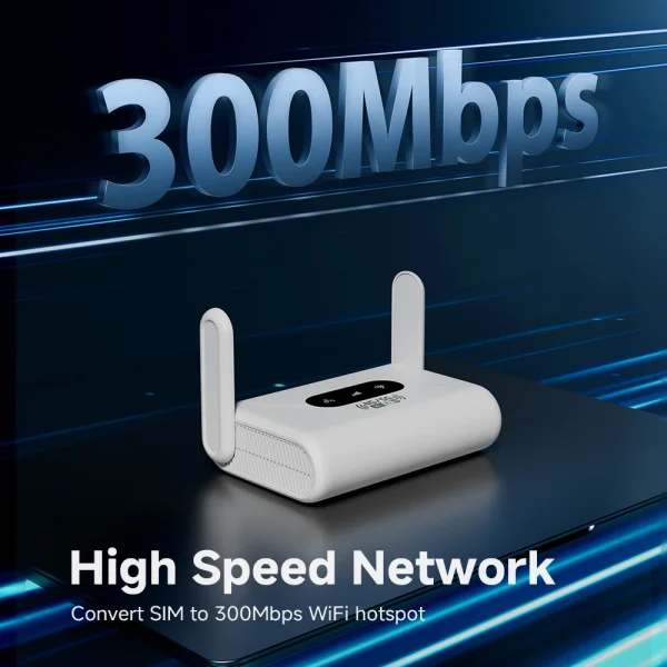 WiFi6 Router 4G LTE Router 300Mbps Modem 4G WiFi Portable Router Compatible with Non-Contract 5G SIM Cards Plug and Play