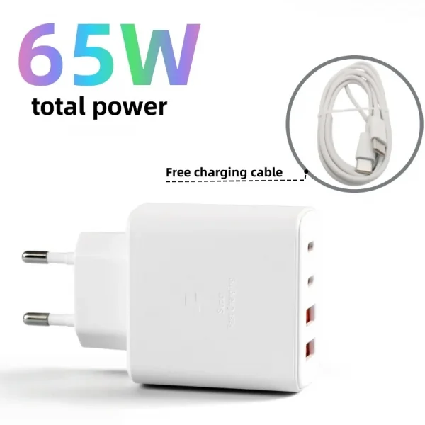 65W Fast Charger with USB-C Cable