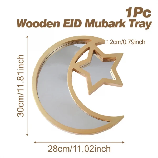 Eid Mubarak Wooden Tray Ramadan Decoration