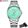 Men Stainless Steel Calendar Quartz Wristwatch