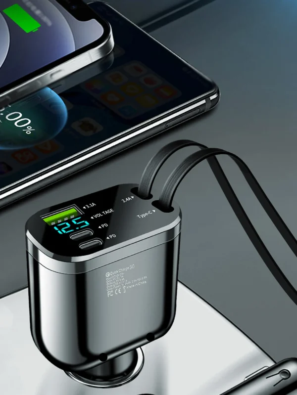 5-in-1 Retractable Car Charger
