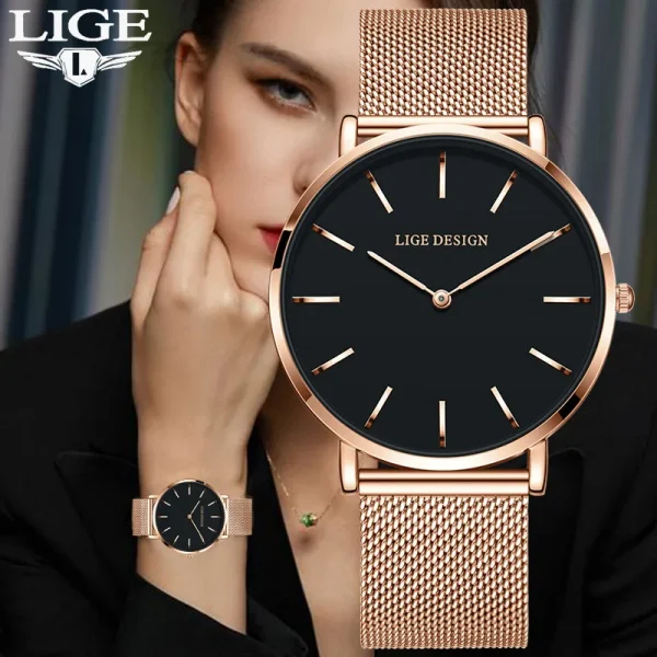 LIGE Elegant Fashion Women Quartz Watch