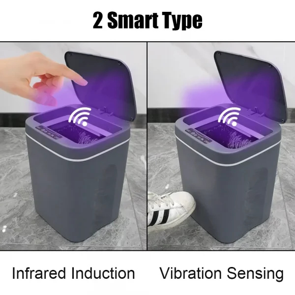 Trash Bin Intelligent Sensor Can Smart Induction for Kitchen Trash Automatic Touch Home Accessories Dustbin Bucket Paper Basket