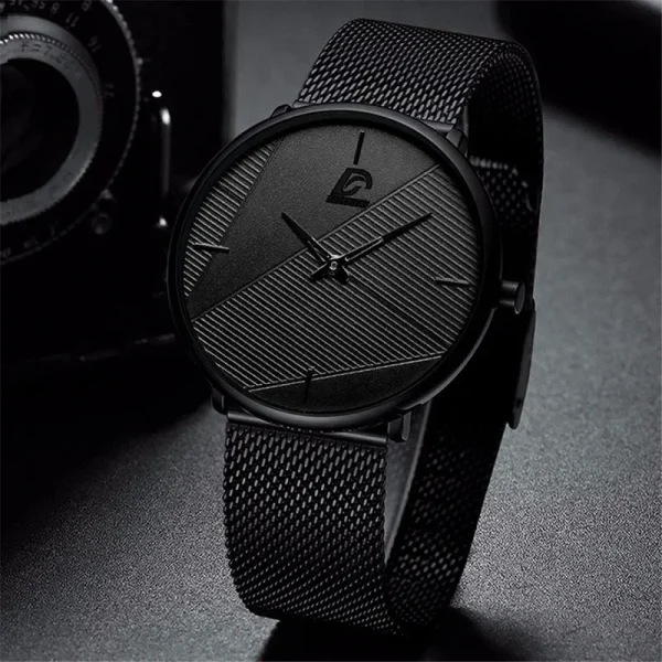 Minimalist Men Fashion Ultra-thin Quartz Wristwatch