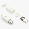 10pcs Micro USB 5PIN Welding Connectors  Socket 4 in 1 White Black