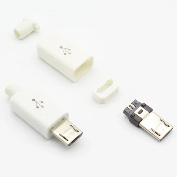 10pcs Micro USB 5PIN Welding Connectors  Socket 4 in 1 White Black