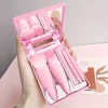 Portable Makeup Brush Set with Mirror