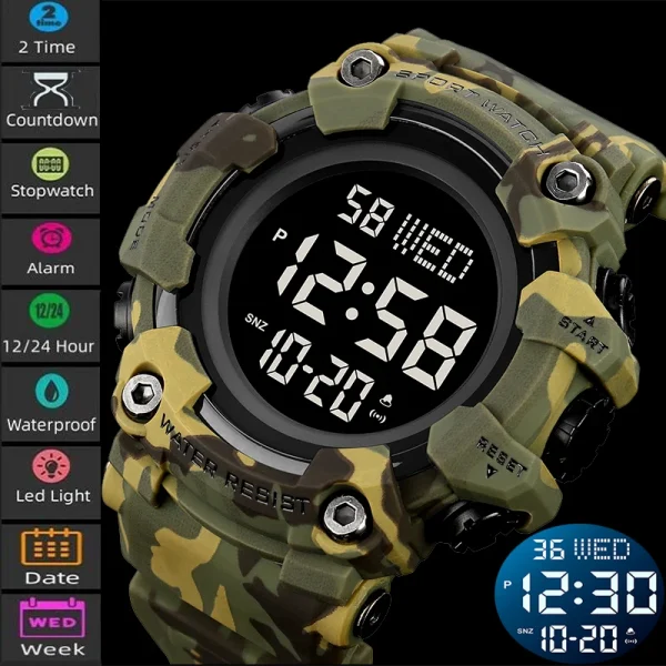 Skmei Waterproof Dual Time Digital Sports Watch