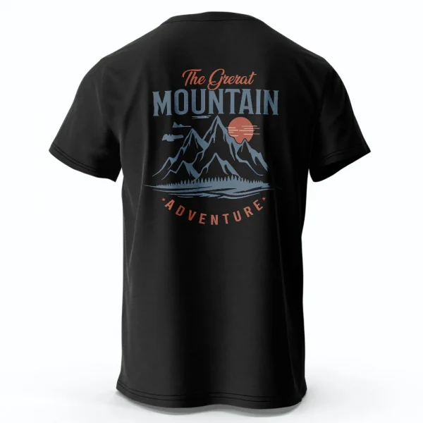 Men's Hiking Outdoor T-Shirt with Double Printed Design