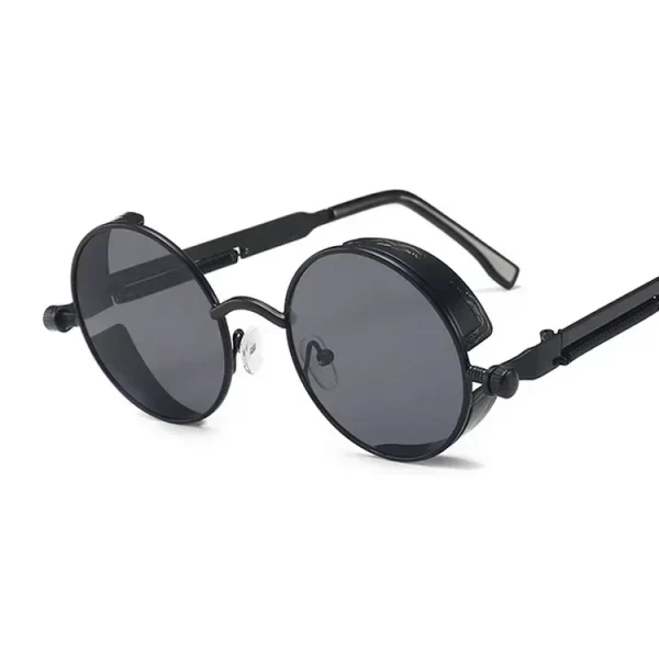 Round Gothic Steampunk Metal Frame Sunglasses