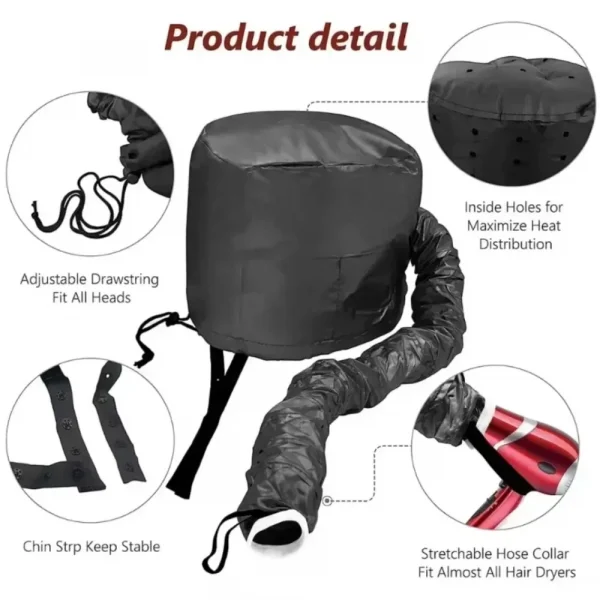 Portable Hair Dryer Heating Cap for Styling and Care