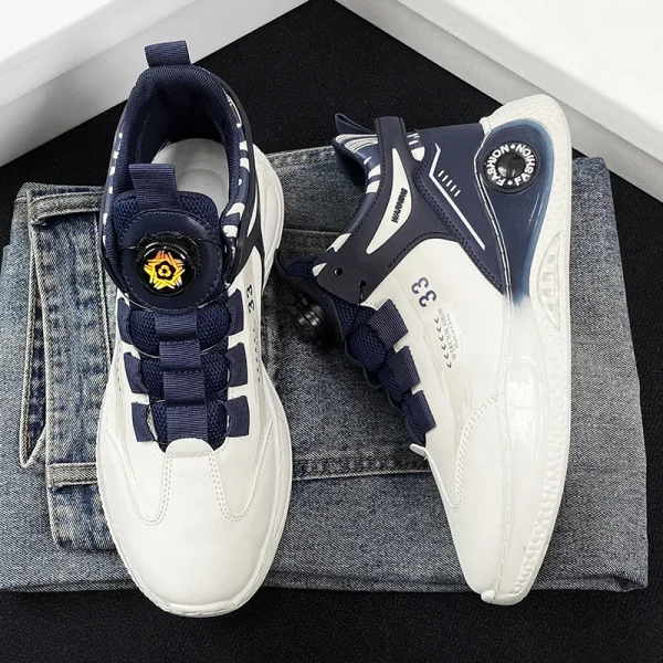 Mens Sneakers with Rotating Buckle Comfy Non Slip