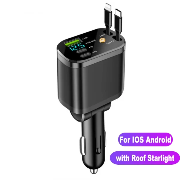 Retractable Car Charger Multi-Port
