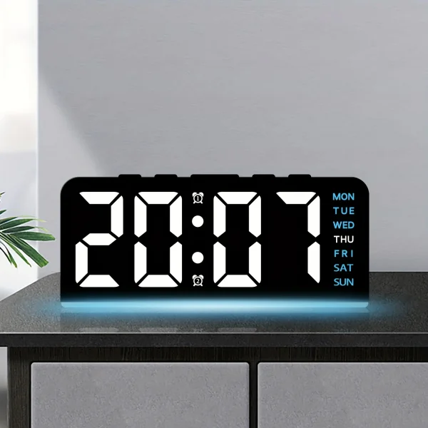 New Digital LED Alarm Clock Desktop Table Clock Night Light with Time Temperature Display Backlight Snooze Clock Modern Decor
