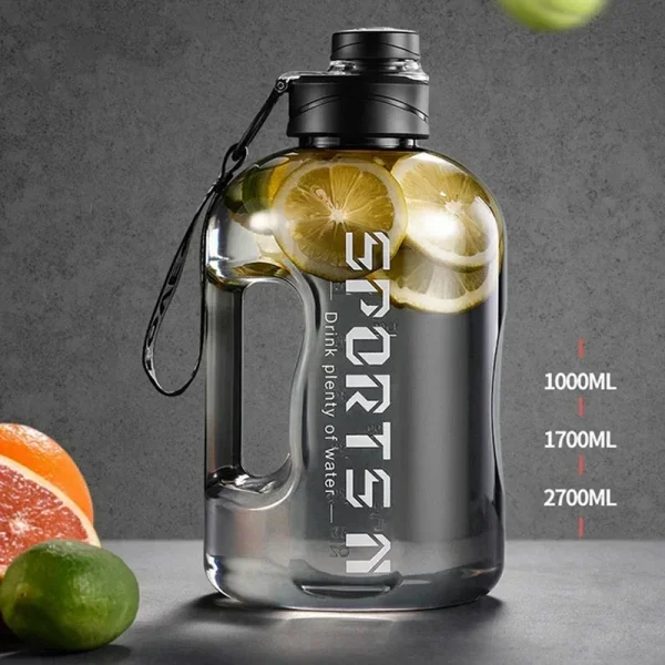 1.7L/2.7L Portable Large Capacity Water Bottle Sports Water Gym